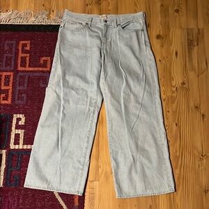 Madewell Light Wash Low Rise Super-Wide Leg Jeans